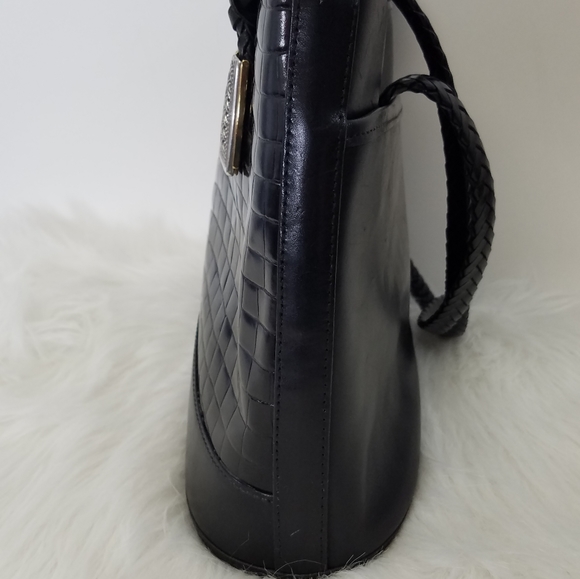 Brighton Bag Large Black Woven Braided Leather - Picture 2 of 16